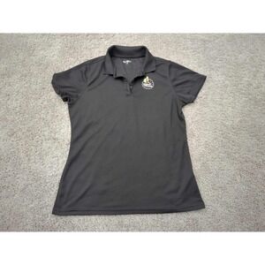 Planet Fitness Polo Shirt Womens Large Short Sleeve Clique Poly Black Employee